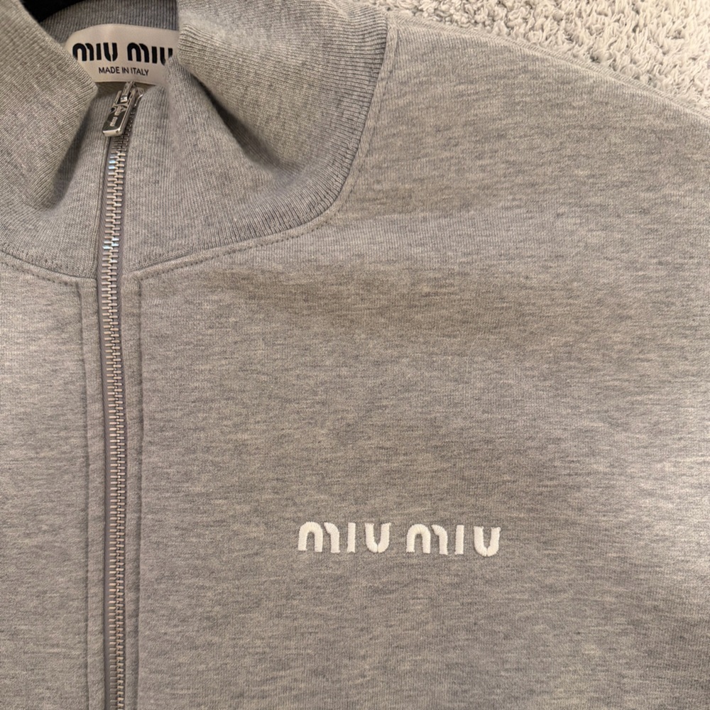 Miu Miu Cotton fleece zipper sweatshirt xs - Picture 8 of 11